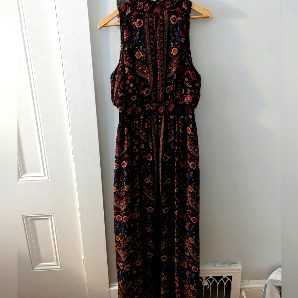 Retro Floral Maxi Dress